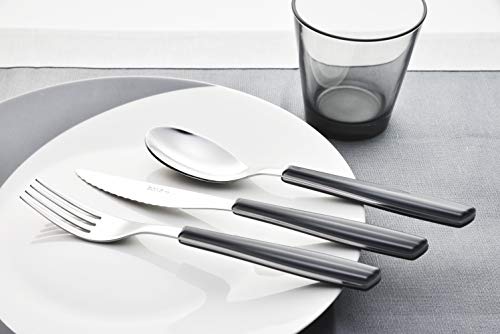 Cubertería Wave gris 432 de acero inoxidable 18/0, sin níquel, para 6 personas, 24 piezas