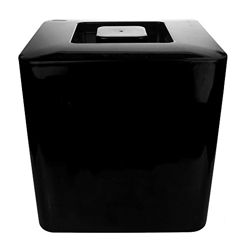 Cubo cuadrado para hielo de color negro, de 10 litros y doble pared de plástico