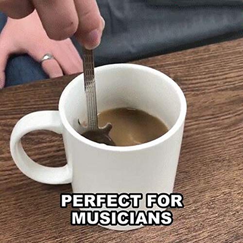 Cuchara de café de acero inoxidable AYOMI, té de postre aperitivo bistró pastel helado azúcar cucharas (guitarra)