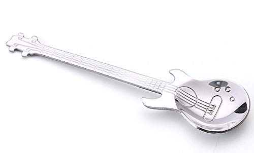 Cuchara de café de acero inoxidable AYOMI, té de postre aperitivo bistró pastel helado azúcar cucharas (guitarra)