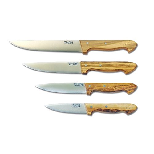 Cuchillo de Cocina PALLARES, Mango de Olivo, Acero Carbono, 10cm.