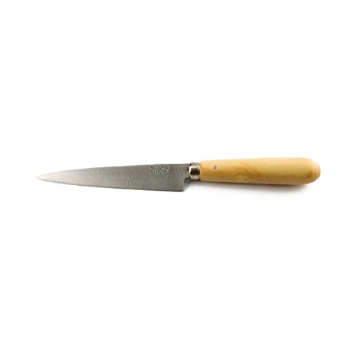 Cuchillo deg. Conejos PALLARES, Mango de Boj, Acero Carbono 10cm. Hoja Estrecha