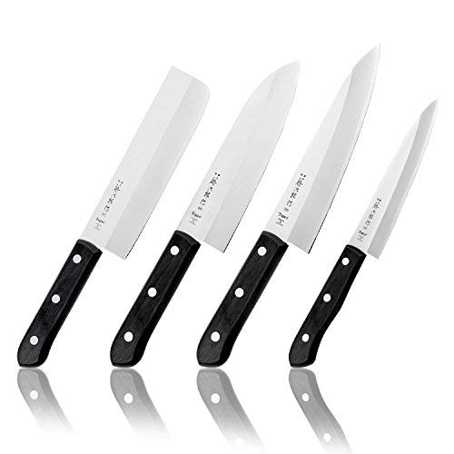 Cuchillos Japonéses Cocina Profesional - Tojiro Western Knife - Acero Carbono VG10 3 capas - Hoja Ultra Afilado - Mango ECO Madera - de Japon (Multiuso 135 mm, F-313)