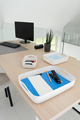 Curver Bandeja organizadora Knit A4, Blanco Oasis, 33.2x24.8x5.4 cm, 234660