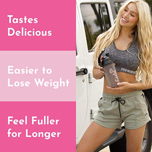 Cute Nutrition Batido Sustitutivo de Comida Sabor Caramelo Salado para el Control de la Pérdida de Peso en Polvo Bebida Dietética para Mujer Bote de 500 g