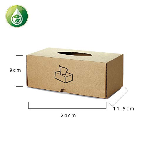 Cx Caja para Pañuelos de Papel Kraft, Minimalista Moderno Deco Caja Pañuelos Papel Dispensador Caja de Pañuelos Impermeable para el Hogar, Oficina, Automóvil, Sala de Estar (Marrón)