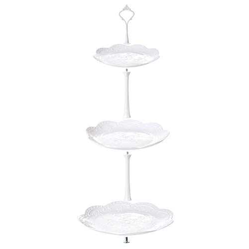 Czemo Soporte para Tartas de 2/3 Pisos, Bandeja de Tartas, Plato de Frutos Secos Plaza Apilada Fiesta Cupcake y Torre de Postre