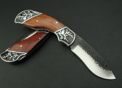 Dark Knight Palo de Rosa (Rosewood) Mango De Madera Táctica Cuchillo Plegable de la Cerradura Línea del Bolsillo de la Caza Que Acampa Pesca Navajas de Bolsillo