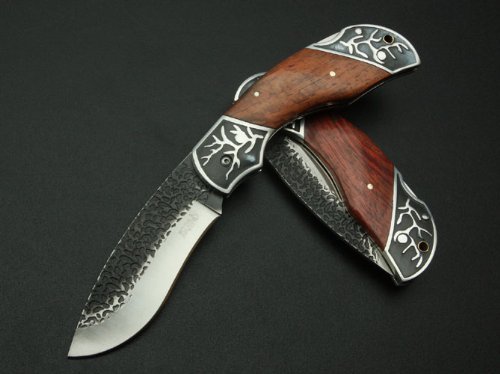 Dark Knight Palo de Rosa (Rosewood) Mango De Madera Táctica Cuchillo Plegable de la Cerradura Línea del Bolsillo de la Caza Que Acampa Pesca Navajas de Bolsillo