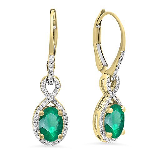 Dazzlingrock Collection 10K Infinity Pendientes colgantes de oro amarillo