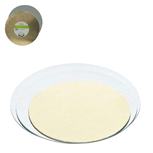 Decora 0932523 12 Platos ACOPLADOS para Dulces ORO/PLATAØ15CM