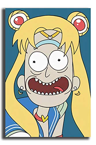 Decoración moderna para el hogar, lista para colgar de 30,5 x 40,6 cm, diseño de robots de Rick and Morty,