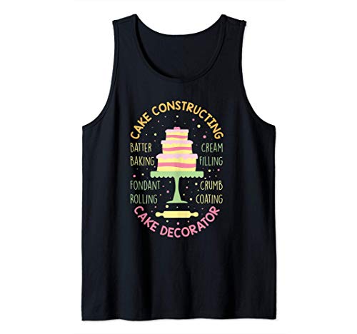 Decorador de tartas Construcción de pasteles Chef Pastelería Camiseta sin Mangas