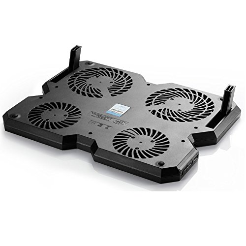 DeepCool Multi Core X6 - MULTICOREX6 - Base de Refrigeración para Ordenador Portátil, Refrigerador Portátil 2 Ángulo de Visión con 4 Ventiladores Silenciosos y 2 Puertos USB