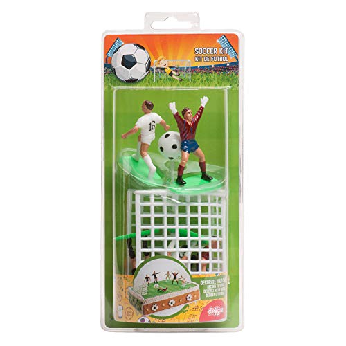 dekora 302018 Decoración para Tartas con Figuras de Futbol de Pv, PVC, Multicolor, 6x5x8 cm