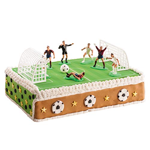dekora 302018 Decoración para Tartas con Figuras de Futbol de Pv, PVC, Multicolor, 6x5x8 cm
