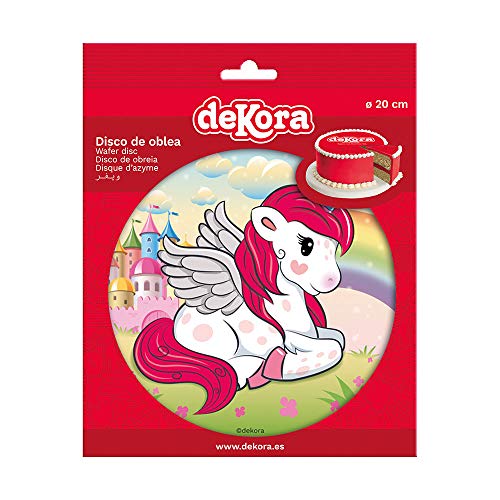 Dekora - Unicornio Decoracion Tartas de Cumpleaños, 20 cm, Multicolor, 145086