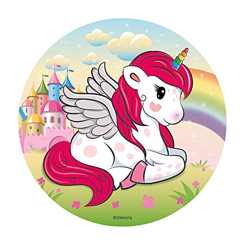Dekora - Unicornio Decoracion Tartas de Cumpleaños, 20 cm, Multicolor, 145086