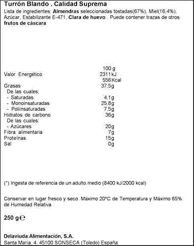 Delaviuda - Turrón Blando, 250 g