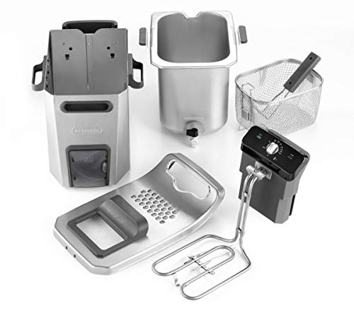 DeLonghi F44532CZ Solo - Freidora Independiente de Acero Inoxidable, 5 L, 3200 W, 1,5 kg, Negro