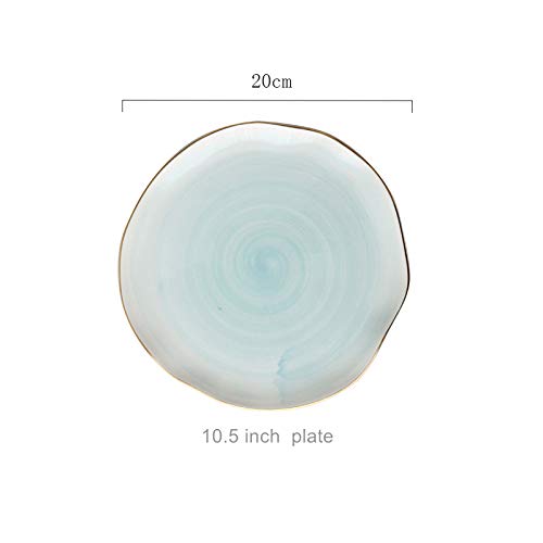 Desconocido Generic Vajilla Diaria de cerámica Phnom Penh Steak Plate Coffee Cup Plato Verde Medio 20CM