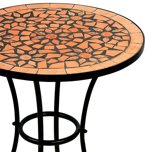 Deuba Mesa de Mosaico Roma Ø60cm Redonda con Azulejos Altura 70cm Muebles de jardín terraza balcón Interior y Exterior