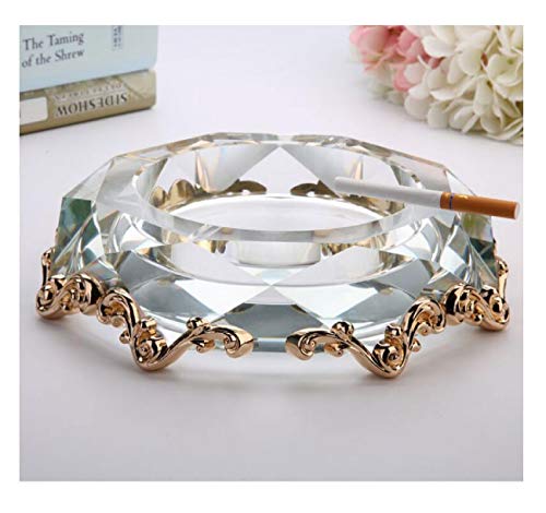 Dfhbvbwuiuefboja Aleación Creativa cenicero de Cristal Regalo de la Personalidad de Moda Gran cenicero Personalizado Sala de Estar cenicero Europeo (Color : Blanco)