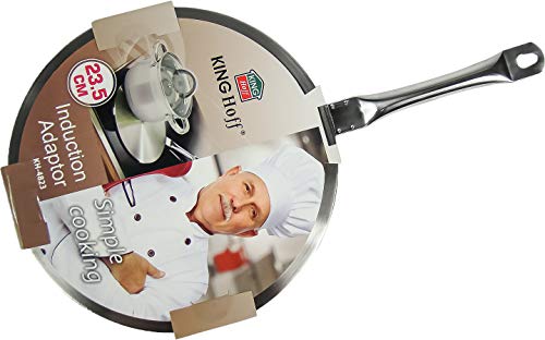 Difusor de calor KINGHOFF KH-4823, placa de inducción, convertidor 23 cm, para cocina de gas o eléctrica, acero inoxidable, 23 cm