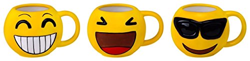 DISOK - Taza Emoticonos - Tazas Emojis, Emoticonos para Niños, Infantiles, Juveniles. Mugs Desayuno para Regalos y Detalles de Bodas, Bautizos, Comuniones y Cumpleaños