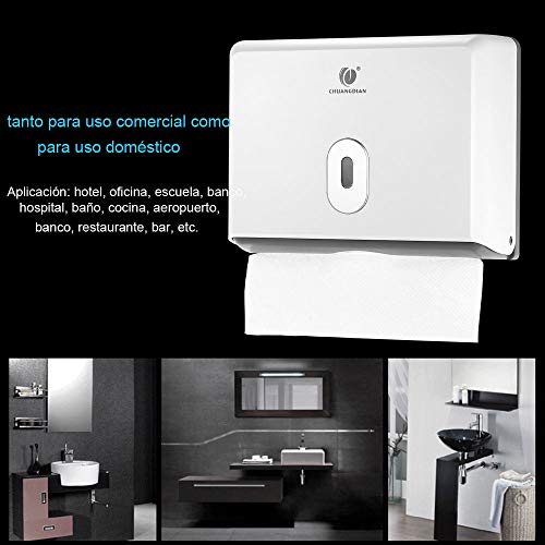 Dispensador de Toallas de Papel Manual, Dispensadores de Papel higiénico Montado a Pared para Multifold Rollos de Cocina, admite 200 Toallas,Dispensador de Toallas de Manos