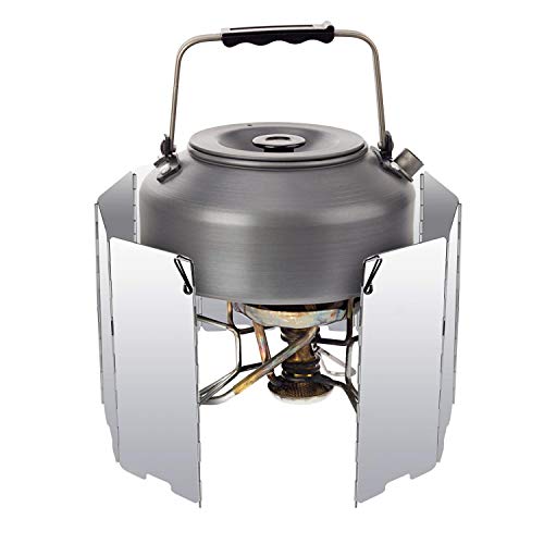 Diswoe 10 Placas Parabrisas Plegable para Camping Cocina Estufa de Gas Escudo Pantalla de Viento Cortavientos al Aire Libre (Type 1)