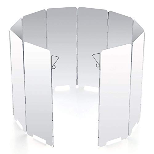 Diswoe 10 Placas Parabrisas Plegable para Camping Cocina Estufa de Gas Escudo Pantalla de Viento Cortavientos al Aire Libre (Type 1)