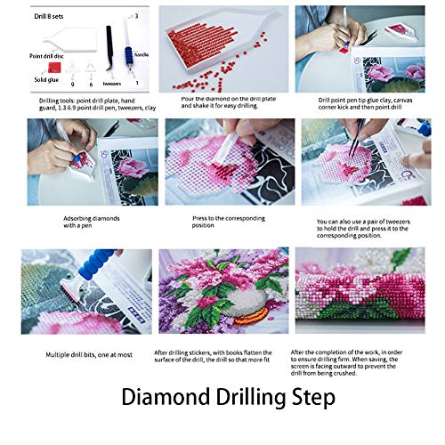 DIY 5D Diamante Pintura Numbers Kits Diamond Painting Full Drill Crystal Rhinestone bordado fotos arte Craft para la decoración Conejo de dibujos animados lindo colorido-30x40cm E172