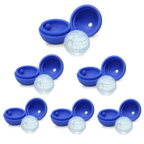 Dljyy Star Wars Estrella de la Muerte del Cubo de Hielo Bandeja Moldes, Moldes de Silicona de Hielo Pack de 6