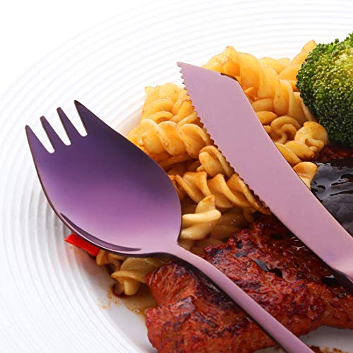 Do Buy Bistec Vajilla,8 Piezas,4 Cuchillo 4 Tenedor Diseño Especial,Apto, Restaurante, Exterior, Picnic, Cocina casera.