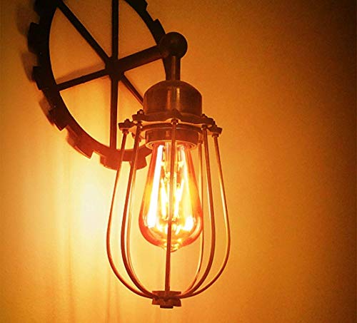 Dobee Bombilla LED E27, Edison Vintage Bombilla Cálido 4W ST64 2600-2700K 400LM Bombilla Retro Decorativa Ambar Cálido Blanco Bombillas Incandescentes - 6 Unidades [Clase de eficiencia energética A+]
