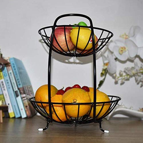 Doble cazoleta de la fruta/cesta, cocina, organización de almacenamiento de sala de estar