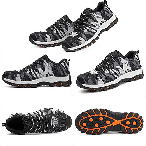 DoGeek Zapato Seguridad Zapatos Trabajo con Punta de Acero Antideslizante, Senderismo Unisex-Adulto
