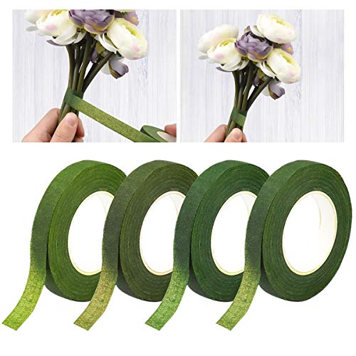 Dokpav Kit de Arreglos Florales, 9 Pz Herramienta Florales, Cinta Floral Verde Tape, Alambre Florista, cintas, Cortador de Alambre y Tijeras para Hermoso Arreglo de Ramo
