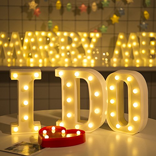 DON LETRA Letras Decoración Luminosa para Habitación de Niños, Luces LED con 11 Bombillas, 2 Pilas AA, Plástico, Decoración del Hogar, Altura de 22cm- Letra D