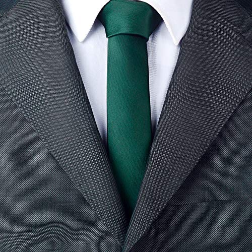 DonDon Corbata angosta de color verde - hecho a mano