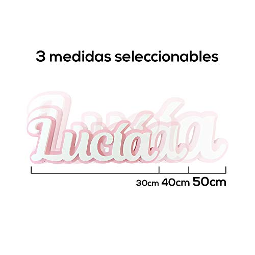 DONLETRA® Nombres Decorativos Personalizados para Pared y Puerta, Nombre Decorativo para Decorar Habitación Infantil y Dormitorio de Bebé, Tamaño 30 x 12 (aprox.) x 2.3 cm