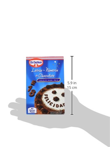 Dr. Oetker - Letras y números de chocolate - Chocolate negro - 82 piezas