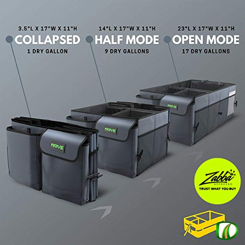 Drive Auto Products Organizador de Coche - Almacenaje con Correas de Sujeción Ideal para la Organización de Automóviles y Mantener el Maletero Ordenado, Bolsa de Viaje Segura Antideslizante Plegable