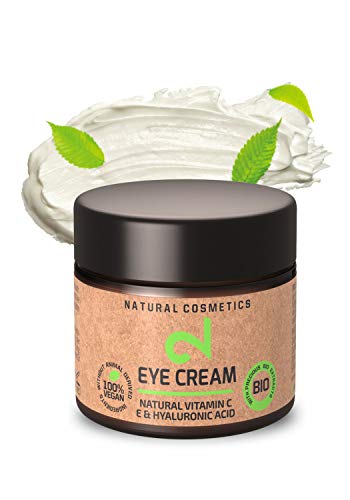 DUAL Eye Cream | Crema Para Ojos Natural y Vegana |Vitamina C y Ácido Hialurónico | Microalgas y Brócoli | Para Contorno de Ojos | Hidratación y Anti-edad | Certificado | 25m | Hecho en Alemania
