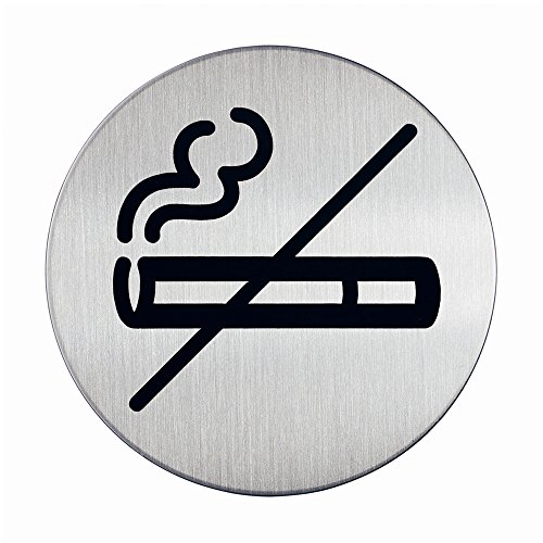 Durable Picto - Pictograma de prohibido fumar (diámetro de 83 mm) color plateado
