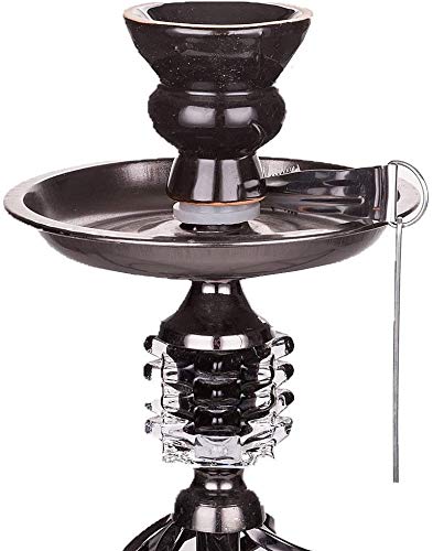 DXP Shisha Hookah 55cm 2 Manguera Cachimba Narguile agua tubo vidrio fumar Negro