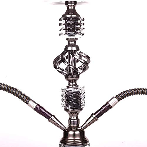 DXP Shisha Hookah 55cm 2 Manguera Cachimba Narguile agua tubo vidrio fumar Negro