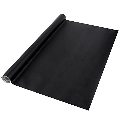 Eachgoo Negra Papel Pizarra Adhesivo, Vinilo Pizarra Cocina para Escribir y Borrar (Incluye 5 tizas),44.5X 210 cm