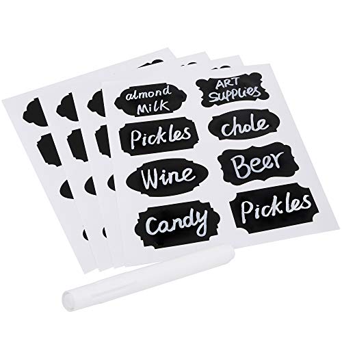 Eachgoo pizarra etiquetas,120 etiquetas de la pizarra, reutilizables pizarra etiquetas,etiquetas engomadas de la pizarra de hojas con Rotulador de tiza Para Tarros y botes